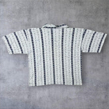 Load image into Gallery viewer, Vintage 90's The K.G.K Collection (England) Crazy Abstract Patterned Lace-Up Short Sleeve Shirt