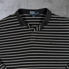 Load image into Gallery viewer, Polo Ralph Lauren Long Sleeve Polo Shirt XL Black White Striped Cotton Mens