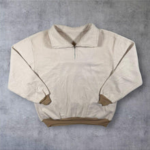 Load image into Gallery viewer, Vintage Cream Quarter Zip Fleece Pullover Retro Outdoor Sweatshirt XL