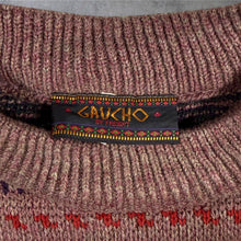 Load image into Gallery viewer, Vintage Gaucho by Freight Fair Isle Knit Jumper M L 90s Red-Brown Made in UK