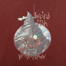 Load image into Gallery viewer, Weird Fish The Matter Prawn Parody Cartoon Graphic Burgundy Red Cotton T-Shirt