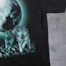 Load image into Gallery viewer, Early 00's Mr. Big Gothic Wolf Animal Wildlife Graphic Black Cotton T-Shirt