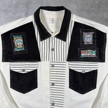 Load image into Gallery viewer, Vintage VIP Line Western Style Colour Block Patch Cotton Long Sleeve Shirt