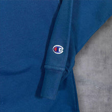 Load image into Gallery viewer, Champion Classic Big Logo Spellout Graphic Blue Crewneck Sweatshirt