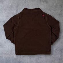 Load image into Gallery viewer, Animal Surfer Y2K Embroidered Spellout Brown Fleece 1/4 Zip Lightweight Sweatshirt