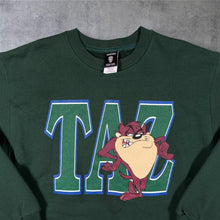 Load image into Gallery viewer, Vintage Warner Bros (1998) Looney Tunes Taz Graphic Green Sweatshirt