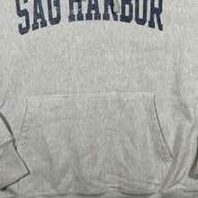 Load image into Gallery viewer, Early 00's Champion Reverse Weave "Sag Harbor" USA Graphic Grey Hoodie