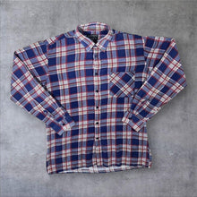 Load image into Gallery viewer, Vintage Lafayette Blue Red Plaid Check Long Sleeve Cotton Flannel Shirt