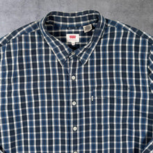 Load image into Gallery viewer, Levi's Classic Blue Mix White Check Long Sleeve Button-Down Cotton Shirt
