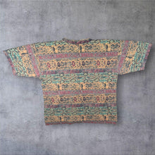 Load image into Gallery viewer, Vintage 90s Quiksilver T Shirt Large Medium All Over Print Tribal Aztec Surf Skate AOP