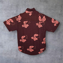 Load image into Gallery viewer, Vintage Nanda Collection Hawaiian Pattern Burgundy Maroon Short Sleeve Shirt