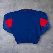 Load image into Gallery viewer, New York Giants NFL Pullover Sweatshirt Large Blue Red V Neck Mesh Sleeve