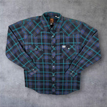 Load image into Gallery viewer, Vintage Kodiak Western Multi Plaid Check Long Sleeve Popper Flannel Shirt