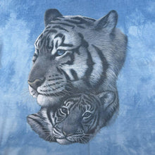 Load image into Gallery viewer, Vintage 90's Harlequin Tiger Animal Wildlife Graphic Blue Tie Dye T-Shirt