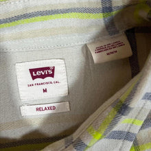 Load image into Gallery viewer, Levi's Mens Plaid Check Shirt M Relaxed Fit Cream Yellow Grey Long Sleeve
