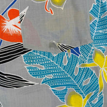 Load image into Gallery viewer, Vintage Hawaiian Tropical Floral Pattern Grey Multi Colour Short Sleeve Shirt