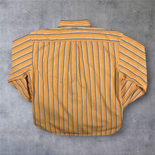 Load image into Gallery viewer, Tommy Hilfiger Orange Multi Striped Mini Logo Long Sleeve Button-Down Shirt