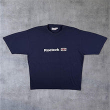 Load image into Gallery viewer, Early 00's Reebok Classic Spellout Graphic Y2K Navy Blue Cotton Short Sleeve T-Shirt