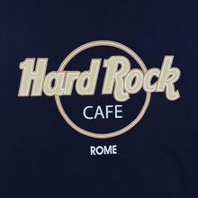 Load image into Gallery viewer, Vintage Hard Rock Cafe "Rome" Tourist Souvenir Spellout Graphic Navy Blue T-Shirt
