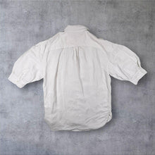 Load image into Gallery viewer, Polo Ralph Lauren White Short Sleeve Linen Silk Blend Balloon Sleeve Shirt