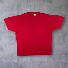Load image into Gallery viewer, Vintage 80s Red Pocket T Shirt Single Stitch Blank Tee Large Medium USA
