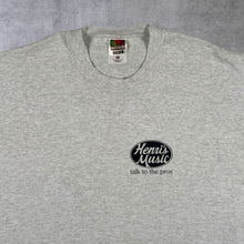 Load image into Gallery viewer, Vintage 90's Henri's Music "Talk To The Pros" Graphic Grey Single Stitch T-Shirt