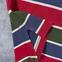 Load image into Gallery viewer, Vintage 90s Tommy Hilfiger Polo Shirt L Striped Crest Logo Red Green Navy