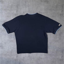 Load image into Gallery viewer, Vintage Adidas Embroidered Mini Logo Navy Blue Cotton Short Sleeve V-Neck T-Shirt