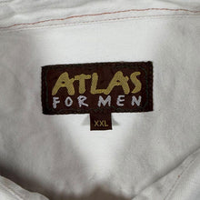 Load image into Gallery viewer, Early 00's Atlas For Men Cowboy Western Grey Panel White Cotton Long Sleeve Shirt