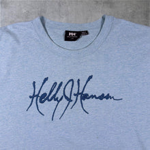 Load image into Gallery viewer, Helly Hansen Embroidered Spellout Blue Cotton Short Sleeve T-Shirt