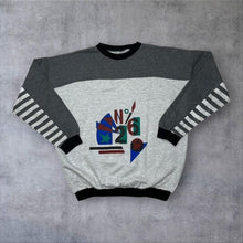 Load image into Gallery viewer, Vintage 90’s NO.26 Abstract Art Graphic Colour Block Striped Crewneck Sweatshirt