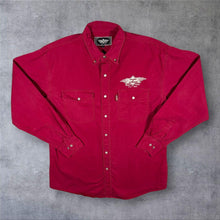 Load image into Gallery viewer, Vintage Stars & Stripes Cowboy Western Embroidered Logo Red Button-Down Shirt
