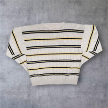 Load image into Gallery viewer, Vintage 90s Tommy Hilfiger Striped Cotton Knit Jumper Crest Logo Large L