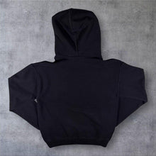 Load image into Gallery viewer, Jerzees "Spartans" Pink College Sports Spellout Graphic Black Hoodie