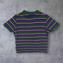 Load image into Gallery viewer, Polo Ralph Lauren "Custom Fit" Green Purple Striped Cotton Preppy Polo Shirt
