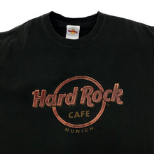 Load image into Gallery viewer, Early 00’s Hard Rock Cafe “Munich” Souvenir Spellout Graphic Black T-Shirt