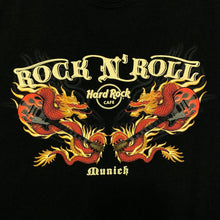Load image into Gallery viewer, Hard Rock Cafe “Munich” Souvenir Biker Gothic Dragon Graphic Black T-Shirt