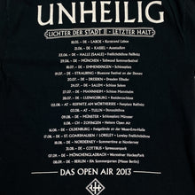 Load image into Gallery viewer, UNHEILIG “Das Open Air 2013” Graphic Spellout Electronic Gothic Rock Band T-Shirt