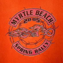 Load image into Gallery viewer, MYRTLE BEACH (2005) “Spring Rally” Biker Souvenir Spellout Graphic T-Shirt
