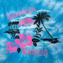 Load image into Gallery viewer, Delta HONOLULU “Waikiki” Hawaii Souvenir Graphic Single Stitch Tie Dye T-Shirt