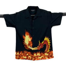 Load image into Gallery viewer, OVERGAME Gothic Fantasy Flaming Dragon Open Collar Polyester Shirt