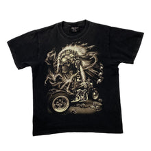 Load image into Gallery viewer, ROCK CHANG Gothic Biker Native American Skull Graphic T-Shirt