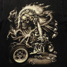 Load image into Gallery viewer, ROCK CHANG Gothic Biker Native American Skull Graphic T-Shirt