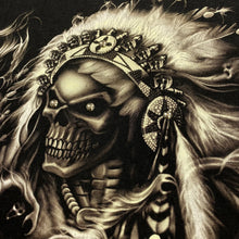 Load image into Gallery viewer, ROCK CHANG Gothic Biker Native American Skull Graphic T-Shirt