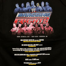 Load image into Gallery viewer, WWE (2010) “Bragging Rights” Wrestling PPV Event Spellout Graphic T-Shirt