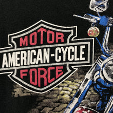 Load image into Gallery viewer, AMERICAN-CYCLE MOTOR FORCE “Heritage Softail” Biker Graphic Spellout T-Shirt