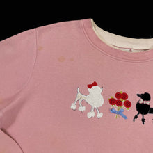 Load image into Gallery viewer, WHITE STAG Embroidered Poodle Dog Roses Double Collared Sweatshirt