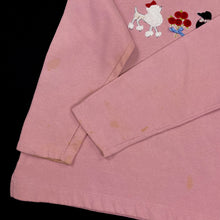 Load image into Gallery viewer, WHITE STAG Embroidered Poodle Dog Roses Double Collared Sweatshirt
