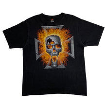 Load image into Gallery viewer, HERO BUFF Gothic Flaming Skull Graphic T-Shirt