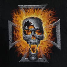 Load image into Gallery viewer, HERO BUFF Gothic Flaming Skull Graphic T-Shirt